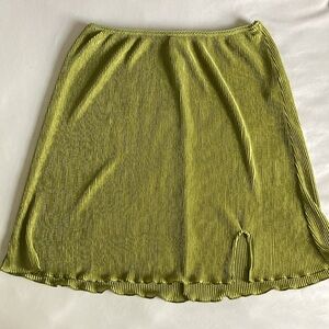 Green silky skirt